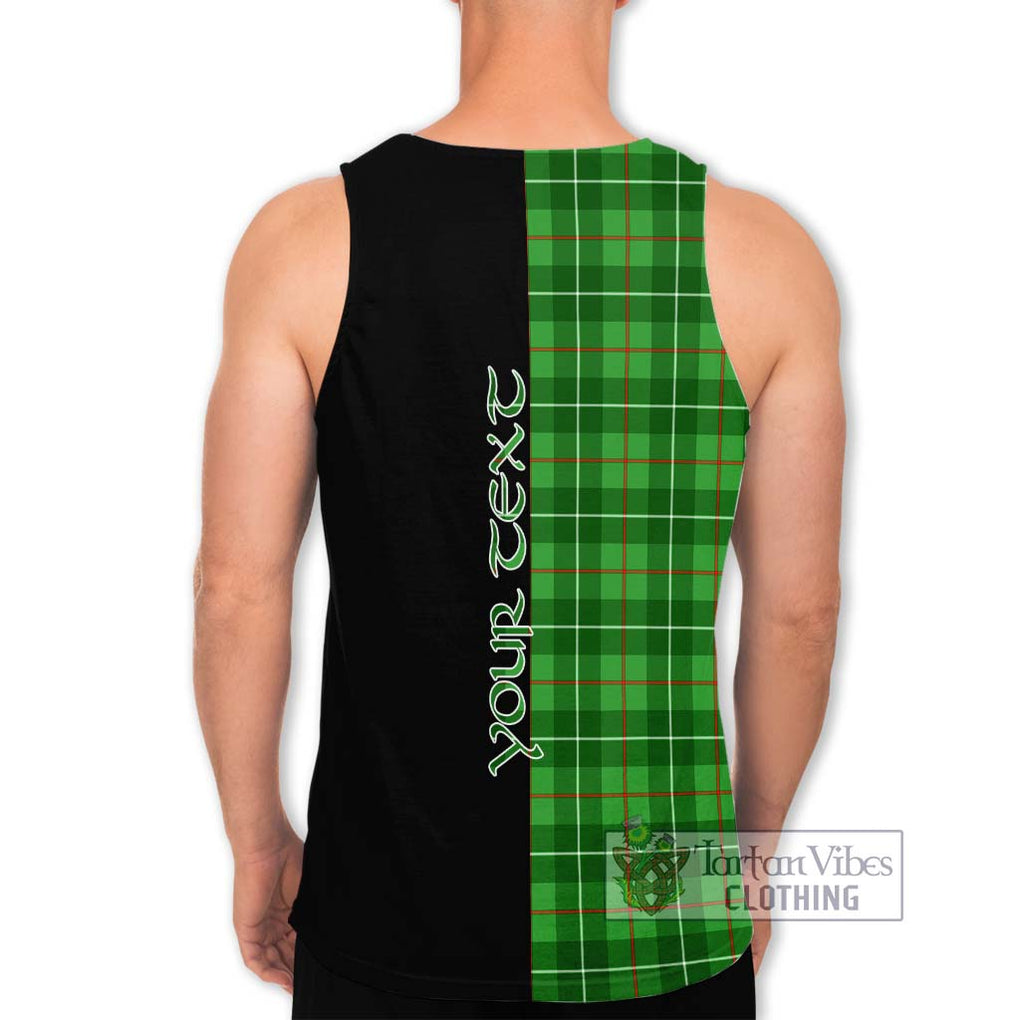 Galloway Tartan Men's Tank Top with Family Crest and Half Of Me Style - Tartanvibesclothing Shop