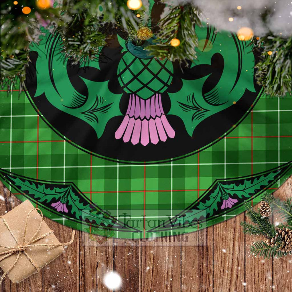 Tartan Vibes Clothing Galloway Tartan Christmas Tree Skirt Scottish Thistle Style