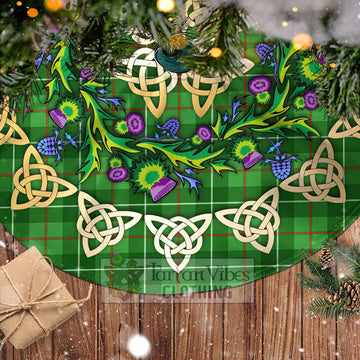 Galloway Tartan Christmas Tree Skirt with Thistle Celtic Knot Style