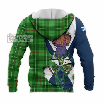 Galloway Tartan Family Crest Knitted Hoodie Scottish Thistle Celtic Inspired - Tartan Vibes Clothing