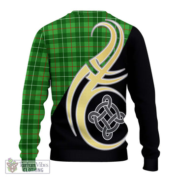 Galloway Tartan Ugly Sweater with Family Crest and Celtic Symbol Style