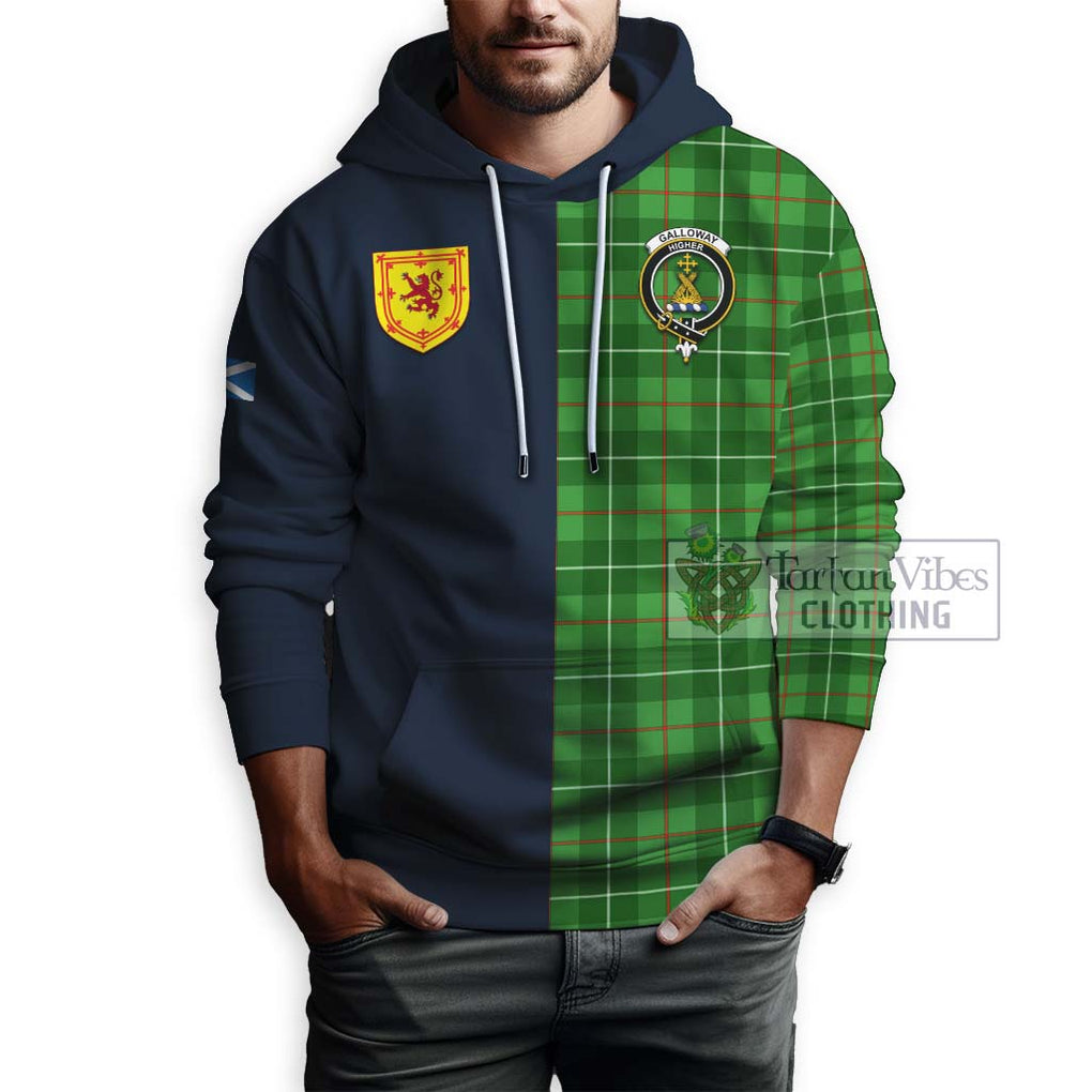 Tartan Vibes Clothing Galloway Tartan Hoodie with Scottish Lion Royal Arm Half Style