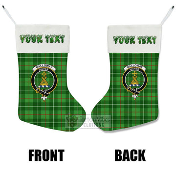 Galloway Tartan Family Crest Christmas Stocking with Personalized Text