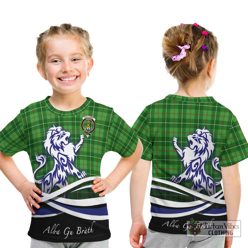 Galloway Tartan Kid T-Shirt with Alba Gu Brath Regal Lion Emblem - Tartanvibesclothing Shop