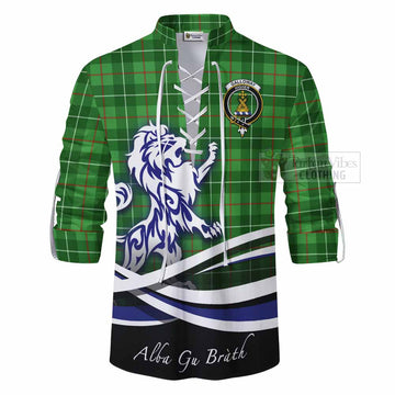 Galloway Tartan Ghillie Kilt Shirt with Alba Gu Brath Regal Lion Emblem