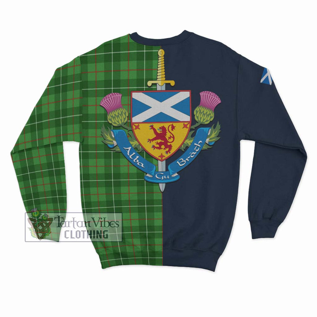 Tartan Vibes Clothing Galloway Tartan Sweatshirt with Scottish Lion Royal Arm Half Style