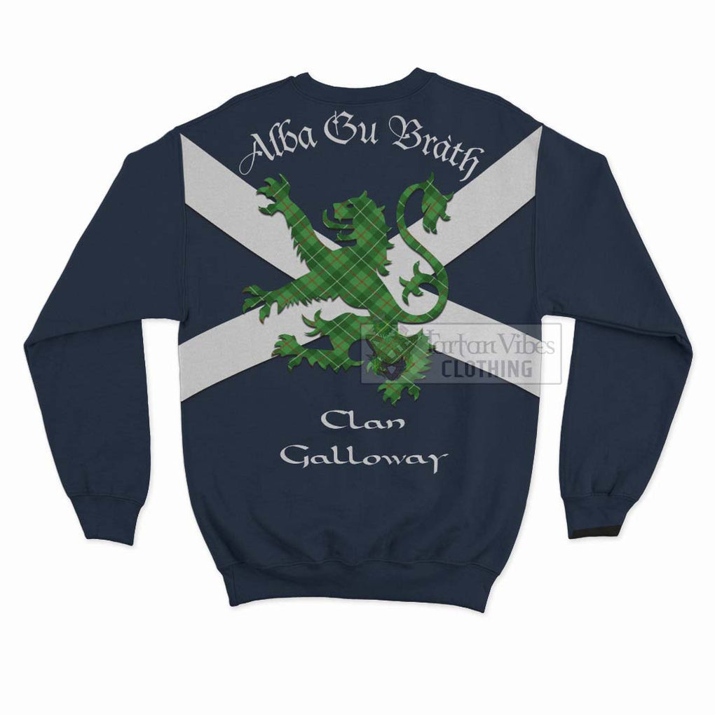 Tartan Vibes Clothing Galloway Tartan Lion Rampant Sweatshirt – Proudly Display Your Heritage with Alba Gu Brath and Clan Name