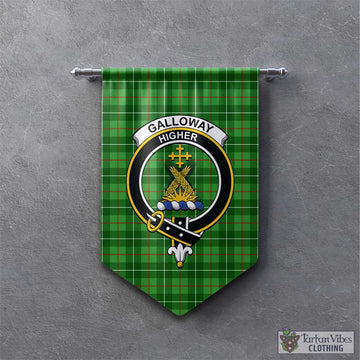 Galloway Tartan Gonfalon, Tartan Banner with Family Crest