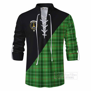 Galloway Tartan Ghillie Kilt Shirt with Family Crest and Military Logo Style