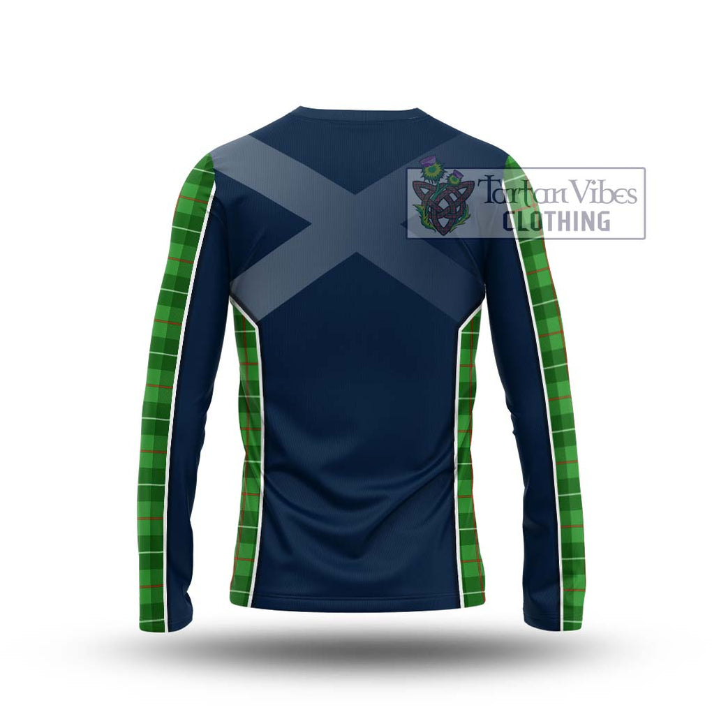 Galloway Tartan Long Sleeve T-Shirt with Family Crest and Lion Rampant Vibes Sport Style - Tartan Vibes Clothing