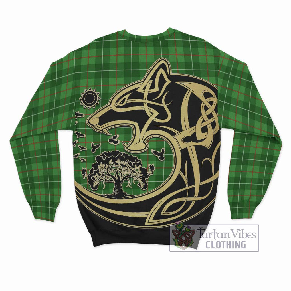 Galloway Tartan Sweatshirt with Family Crest Celtic Wolf Style - Tartan Vibes Clothing