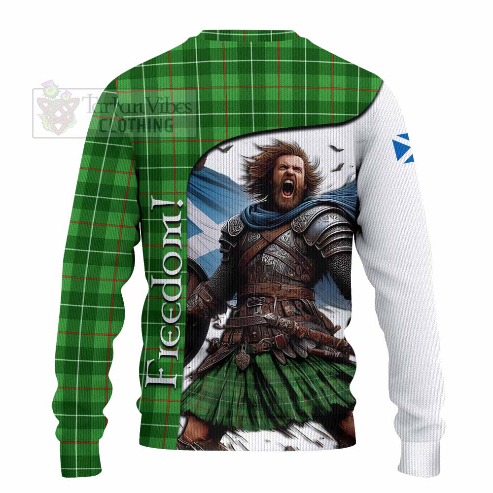 Tartan Vibes Clothing Galloway Crest Tartan Knitted Sweater Inspired by the Freedom of Scottish Warrior