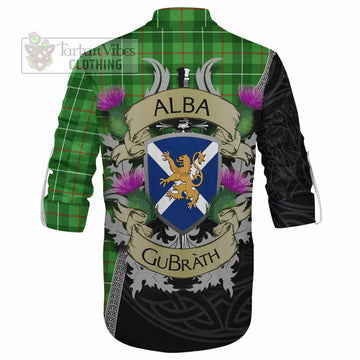 Galloway Tartan Family Crest Ghillie Kilt Shirt Lion Rampant Royal Thistle Shield Celtic Inspired - Tartan Vibes Clothing