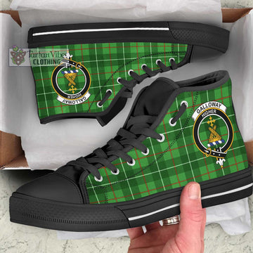 Galloway Tartan High Top Shoes with Family Crest