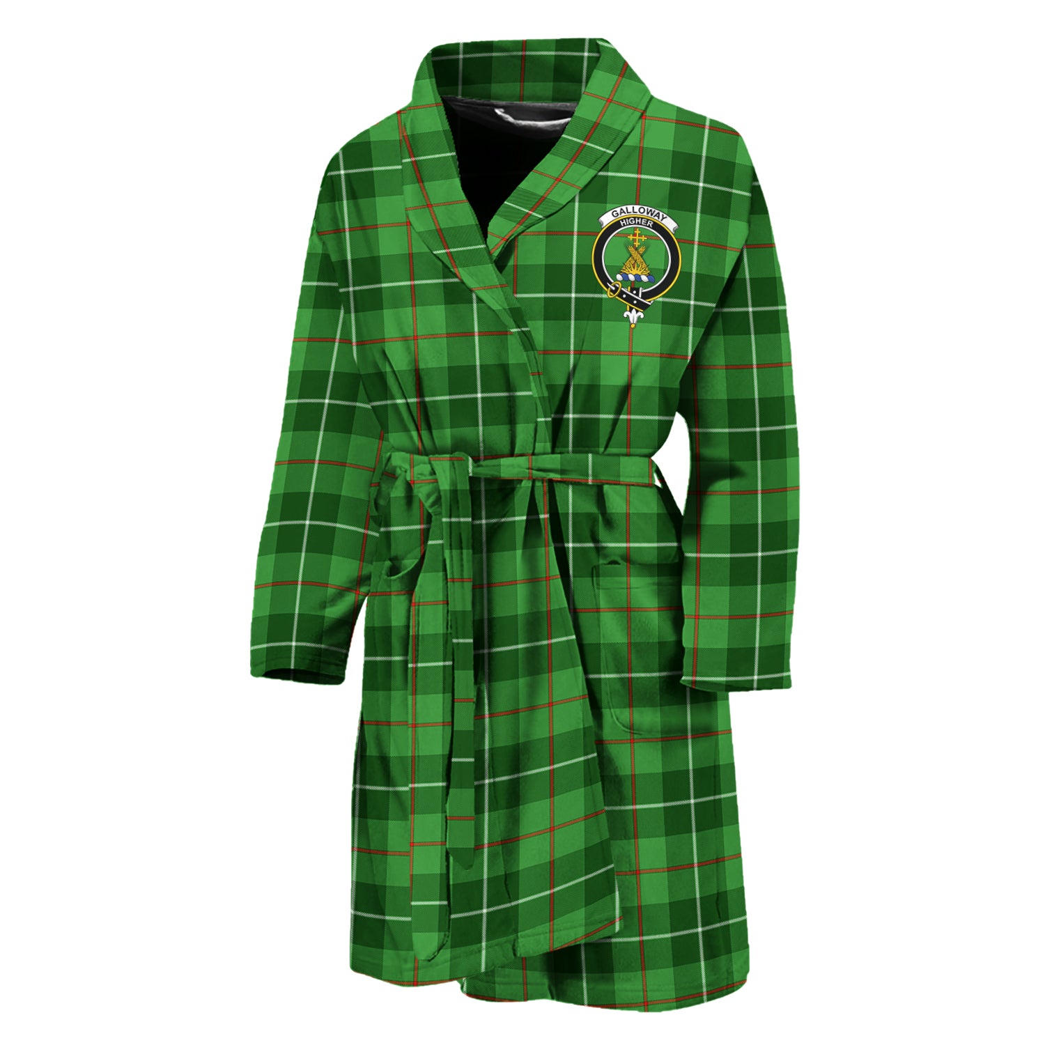 Galloway Tartan Bathrobe with Family Crest Unisex M - Tartan Vibes Clothing