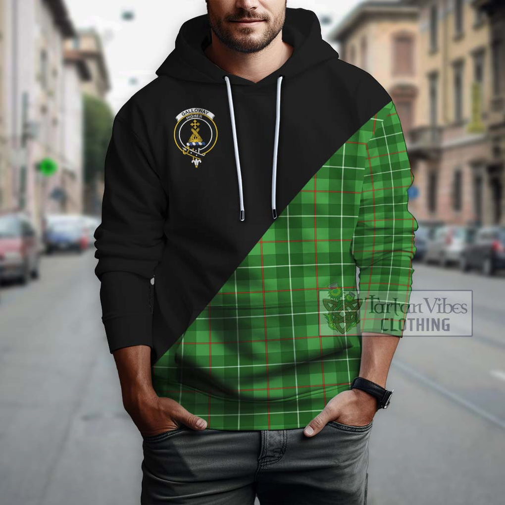 Galloway Tartan Hoodie with Family Crest and Military Logo Style - Tartanvibesclothing Shop