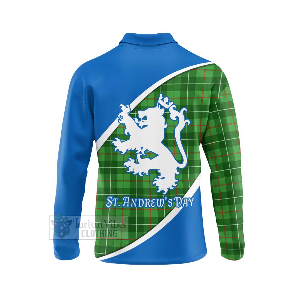 Tartan Vibes Clothing Galloway Family Crest Tartan Long Sleeve Polo Shirt Celebrate Saint Andrew's Day in Style