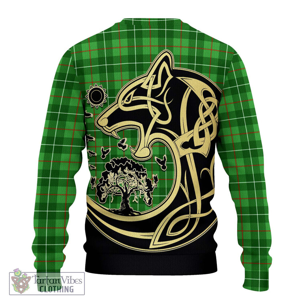 Galloway Tartan Ugly Sweater with Family Crest Celtic Wolf Style - Tartan Vibes Clothing