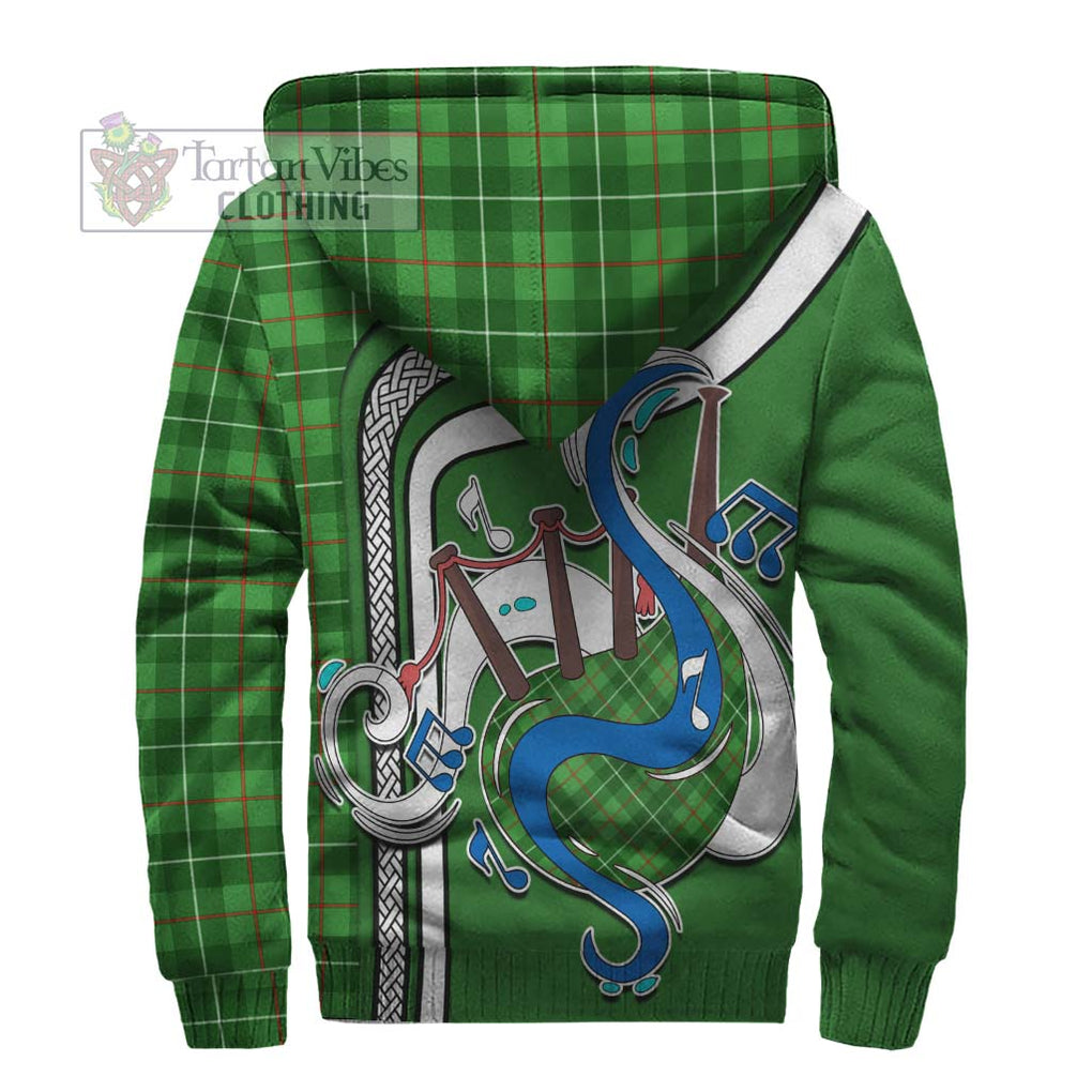 Galloway Tartan Sherpa Hoodie with Epic Bagpipe Style - Tartanvibesclothing Shop