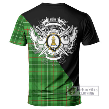 Galloway Tartan T-Shirt with Family Crest and Military Logo Style