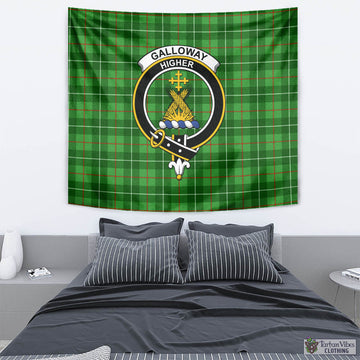 Galloway Tartan Tapestry Wall Hanging and Home Decor for Room with Family Crest