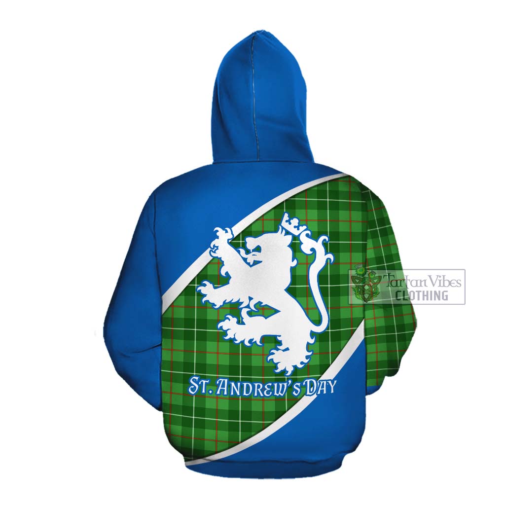 Tartan Vibes Clothing Galloway Family Crest Tartan Cotton Hoodie Celebrate Saint Andrew's Day in Style