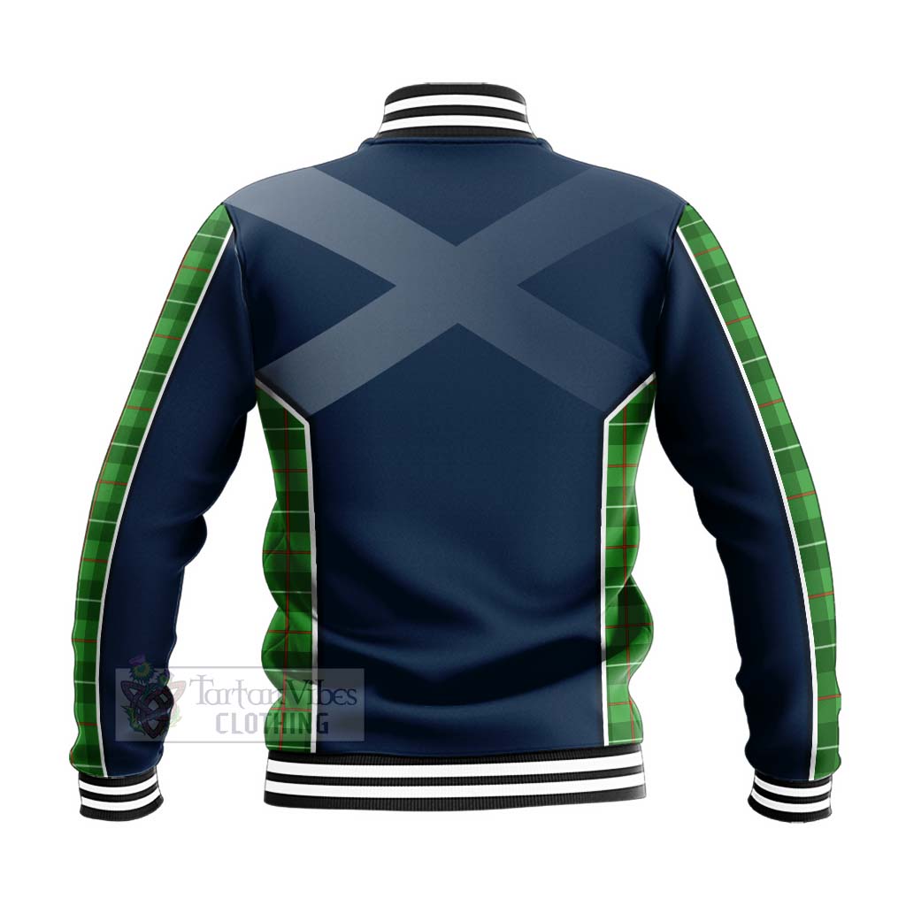 Tartan Vibes Clothing Galloway Tartan Baseball Jacket with Family Crest and Scottish Thistle Vibes Sport Style