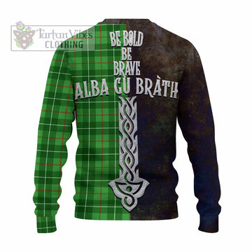 Galloway Tartan Family Crest Knitted Sweater Alba Gu Brath Be Brave Lion Ancient Style - Tartan Vibes Clothing
