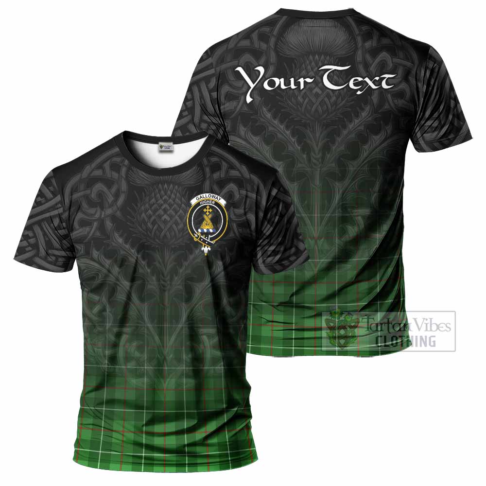 Tartan Vibes Clothing Galloway Tartan T-Shirt with Family Crest Celtic Thistle Vibes