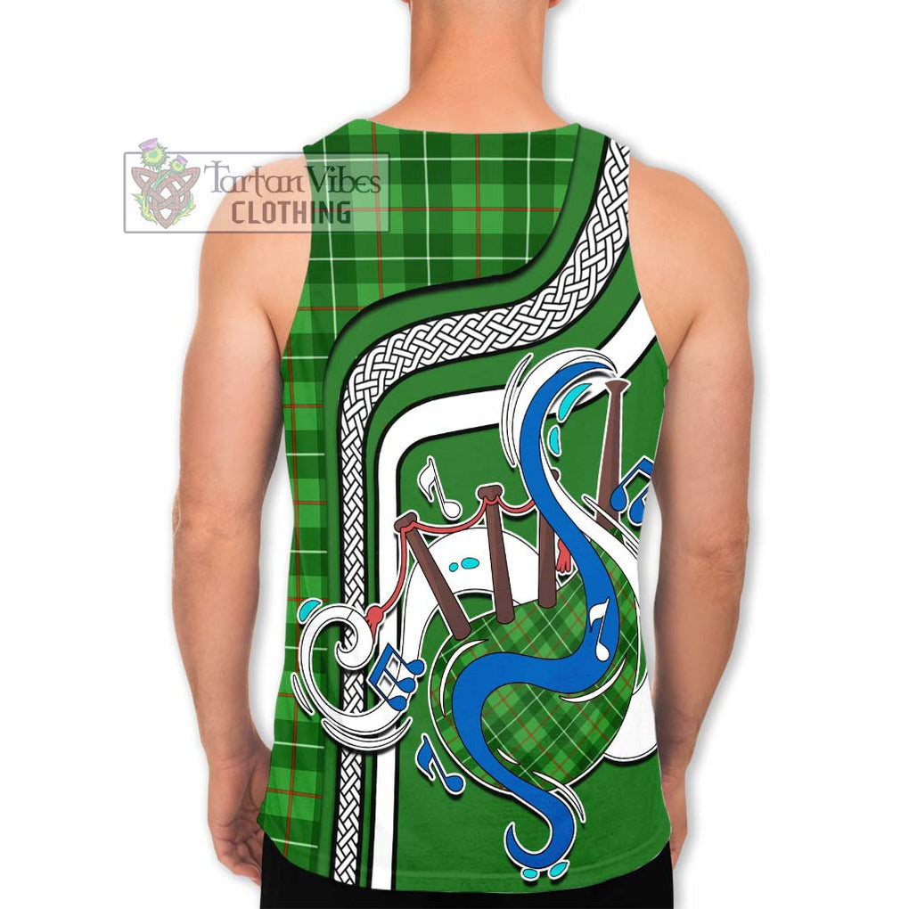 Galloway Tartan Men's Tank Top with Epic Bagpipe Style - Tartanvibesclothing Shop