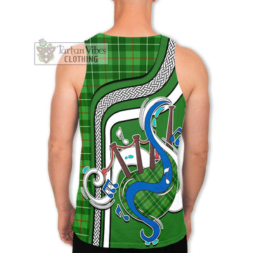 Galloway Tartan Men's Tank Top with Epic Bagpipe Style