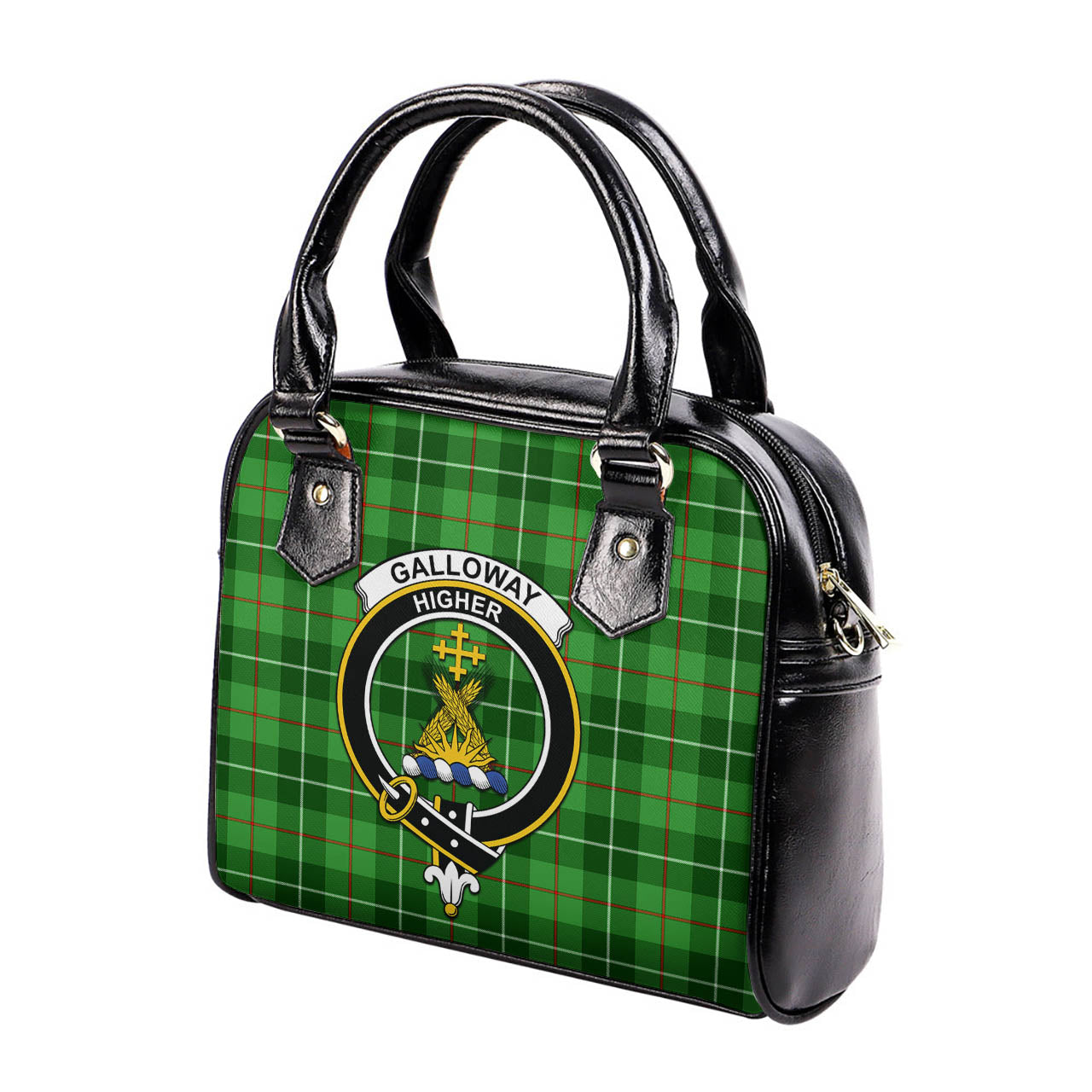 Galloway Tartan Shoulder Handbags with Family Crest - Tartanvibesclothing