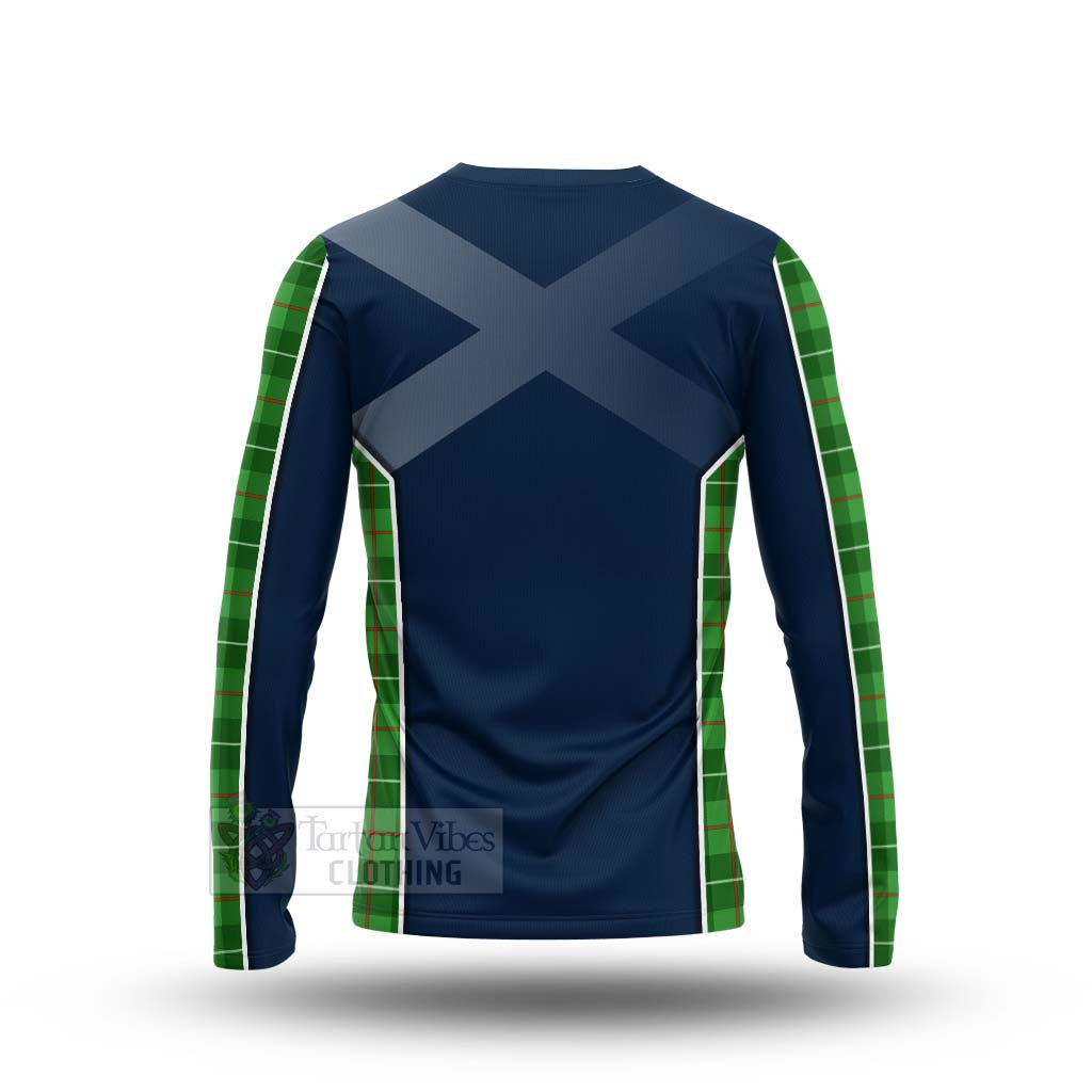 Tartan Vibes Clothing Galloway Tartan Long Sleeve T-Shirt with Family Crest and Scottish Thistle Vibes Sport Style