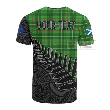 Galloway Crest Tartan Cotton T-shirt with New Zealand Silver Fern Half Style