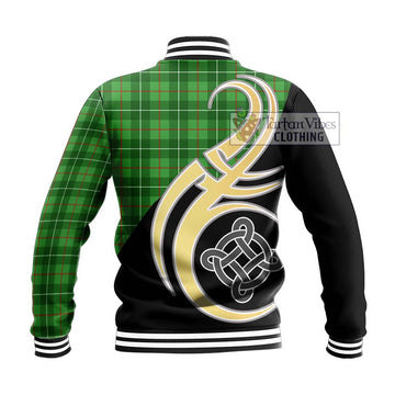 Galloway Tartan Baseball Jacket with Family Crest and Celtic Symbol Style