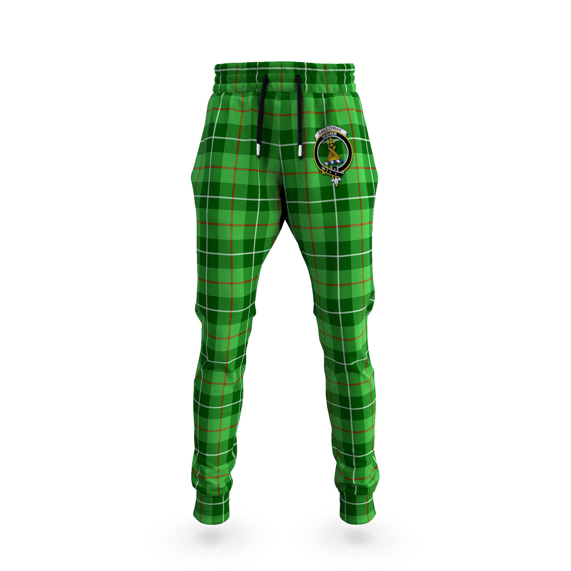 Galloway Tartan Joggers Pants with Family Crest - Tartanvibesclothing