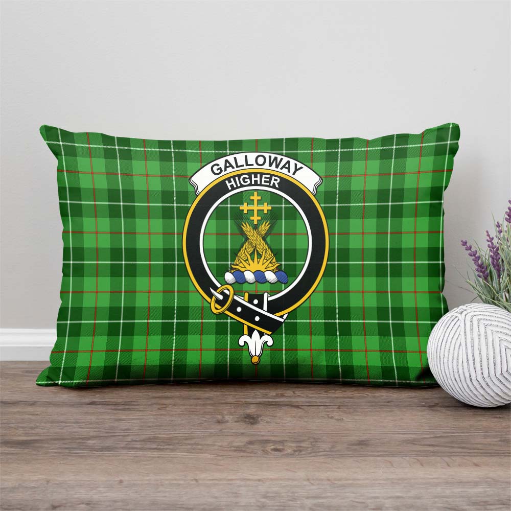 Galloway Tartan Pillow Cover with Family Crest Rectangle Pillow Cover - Tartanvibesclothing