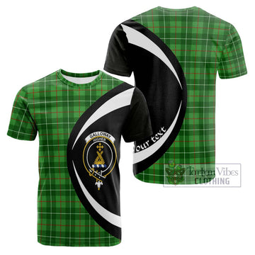 Galloway Tartan Cotton T-shirt with Family Crest Circle Style