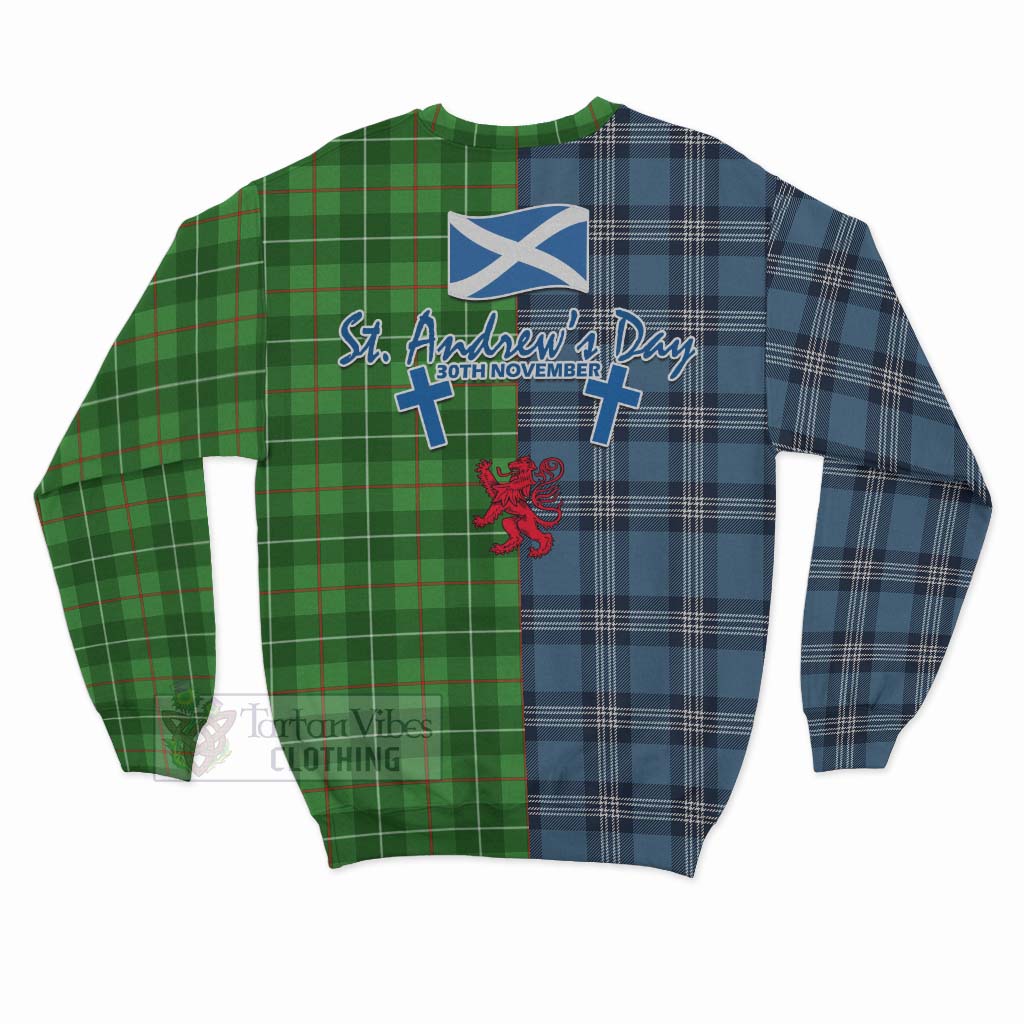 Tartan Vibes Clothing Galloway Tartan Sweatshirt Happy St. Andrew's Day Half Tartan Style