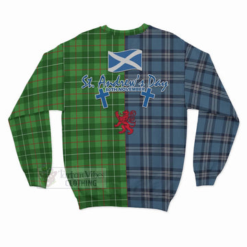 Galloway Tartan Sweatshirt Happy St. Andrew's Day Half Tartan Style