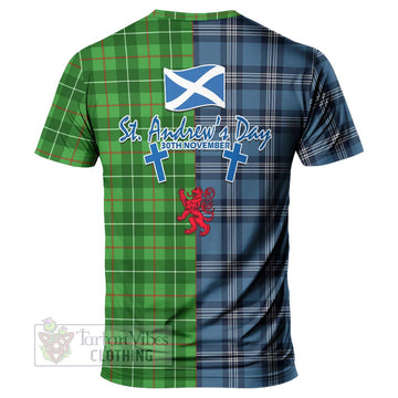 Galloway Tartan T-Shirt Happy St. Andrew's Day Half Tartan Style