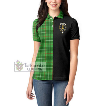 Galloway Tartan Women's Polo Shirt with Family Crest and Half Of Me Style