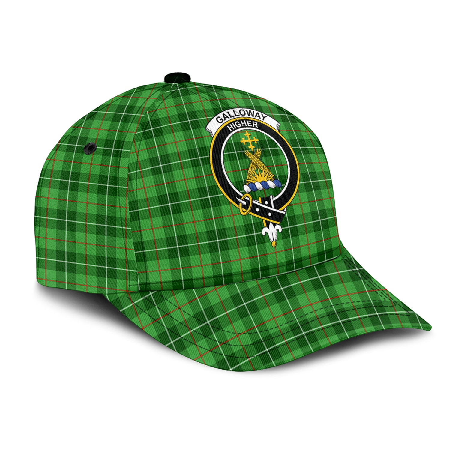 galloway-tartan-classic-cap-with-family-crest