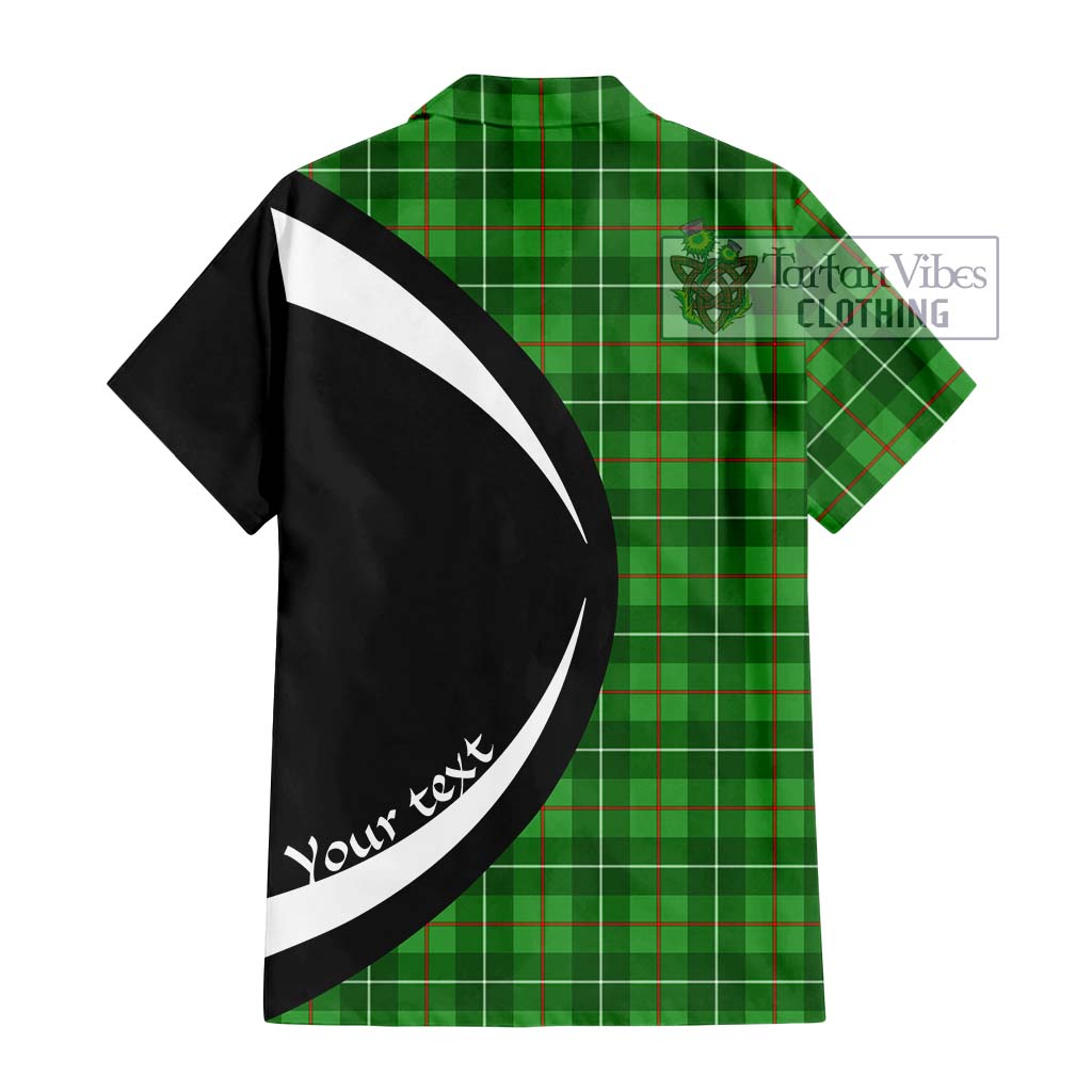 Galloway Tartan Short Sleeve Button Up with Family Crest Circle Style - Tartan Vibes Clothing