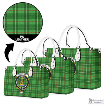 Galloway Tartan Luxury Leather Handbags with Family Crest