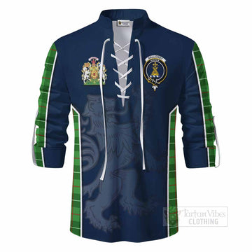 Galloway Tartan Ghillie Kilt Shirt with Family Crest and Lion Rampant Vibes Sport Style