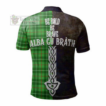 Galloway Tartan Family Crest Polo Shirt Alba Gu Brath Be Brave Lion Ancient Style - Tartan Vibes Clothing