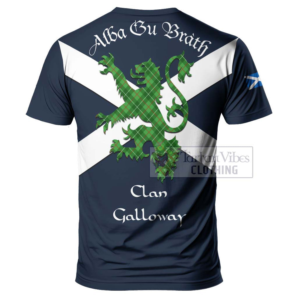 Tartan Vibes Clothing Galloway Tartan Lion Rampant T-Shirt – Proudly Display Your Heritage with Alba Gu Brath and Clan Name