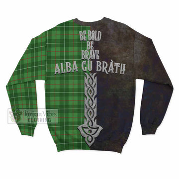 Galloway Tartan Family Crest Sweatshirt Alba Gu Brath Be Brave Lion Ancient Style - Tartan Vibes Clothing