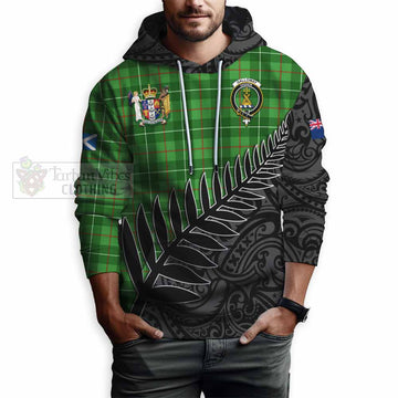 Galloway Crest Tartan Hoodie with New Zealand Silver Fern Half Style